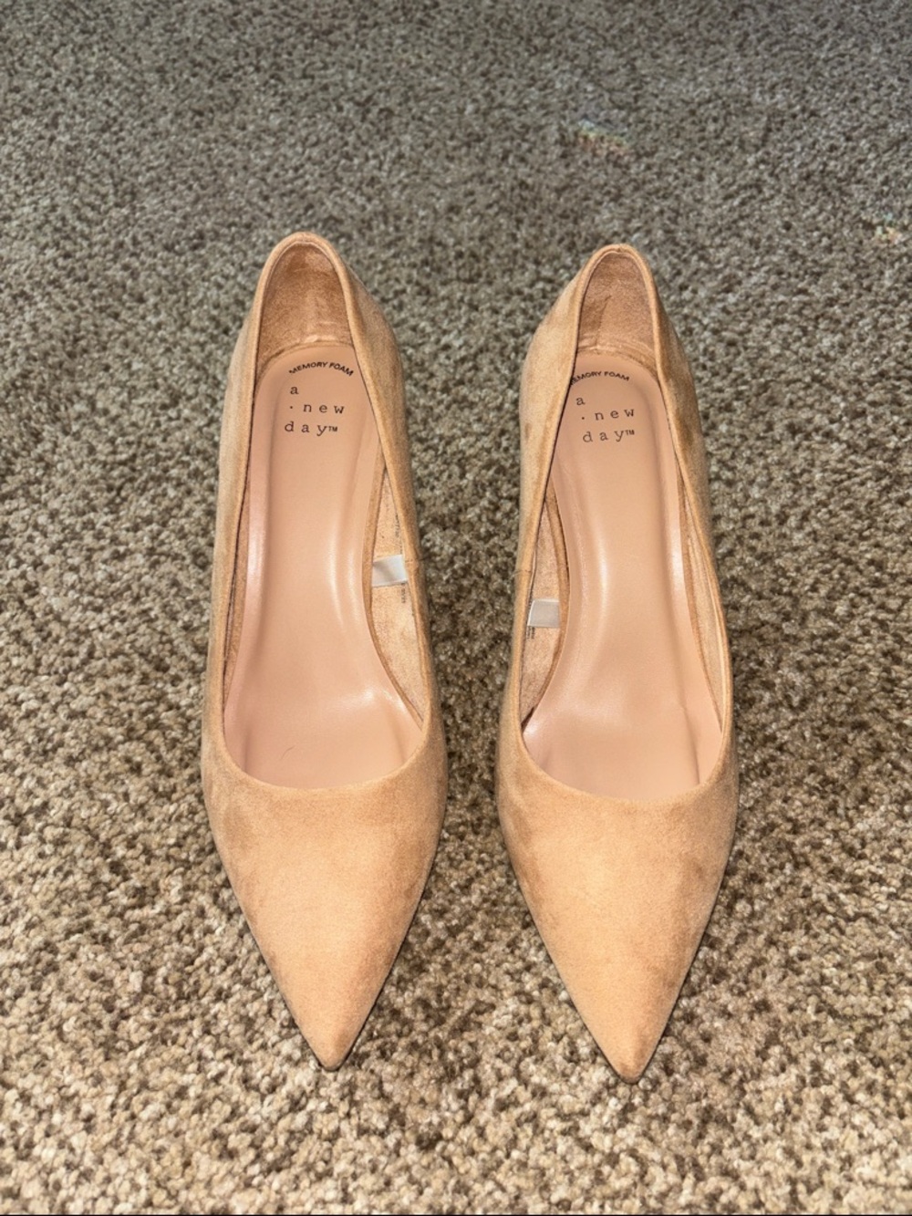 a new day Tan Pointed Toe Suede Pumps